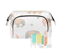 FRODOTGV Borsa per il trucco da viaggio borsa cosmetica essenziale senza soluzione di continuità carino dormire elefanti modello dolce donna viaggio donne donne, Seamless Cute Sleeping Elephants