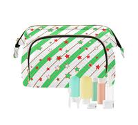 FRODOTGV Borsa per il trucco da viaggio Essentials Christmas Star Green Toiletry Kit da viaggio Organizer Portafoglio da donna, Stella di Natale Verde, 1 Size