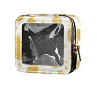FRODOTGV Borsa per il trucco per bambini con simpatica paperella gialla in gomma trasparente piccola per ragazze e donne organizer per smalti da toilette borsa da viaggio, Ananas Glitter Oro, 1 Size