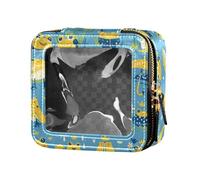 FRODOTGV Borsa per il trucco trasparente a forma di anatra gialla per ragazze e donne organizer per smalti da toilette con cerniera, Varie Rane Divertenti Safari Fungo Principessa, 1 Size