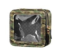 FRODOTGV borsa per il trucco trasparente con stelle rosse e blu con cuore viola, 12 pezzi, 1 Size