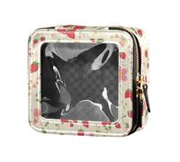 FRODOTGV Borsa per il trucco trasparente con trifoglio senza cuciture Happy St carina piccola borsa per il trucco per ragazze donne contenitori cosmetici con cerniera sacchetti per la cura della pelle