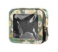 FRODOTGV Borsa per il trucco trasparente impermeabile con corda a righe blu navy e acquerello oceano per ragazze borse da toilette organizer per smalti, Pittura A Olio Biscotti Di Natale Vacanza, 1