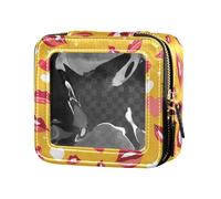 FRODOTGV Borsa per il trucco trasparente impermeabile con corda a righe blu navy e acquerello oceano per ragazze borse da toilette organizer per smalti, Labbra Bacio Cuore Pattern Love, 1 Size