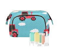 FRODOTGV Borsa per il trucco, trattore rosso blu, borsa per il trucco, borsa impermeabile per gioielli cosmetici da viaggio, Rosso Trattore Blu, 1 Size