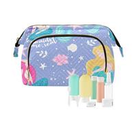 FRODOTGV Borsa per il trucco viola con motivo sirena lavanda impermeabile grande borsa cosmetica cambiamento borsa borsa da viaggio cosmetico, Lavanda Sirena Modello Viola, 1 Size
