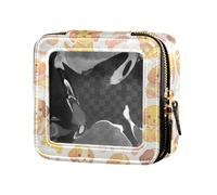 FRODOTGV Borsa per trucco in pelle trasparente con stella dorata per ragazze e donne custodia organizer trasparente, Bassotto Sogni di un osso, Taglia unica