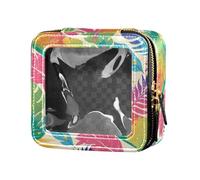 FRODOTGV Borsa per trucco trasparente con texture glitterata rossa per ragazze e donne organizer per cosmetici per la cura della pelle, Lgbt - Bandiera arcobaleno con glitter, Taglia unica