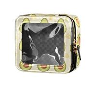 FRODOTGV Borsa per trucco trasparente con texture glitterata rossa per ragazze e donne organizer per cosmetici per la cura della pelle, Avocado divertente., Taglia unica