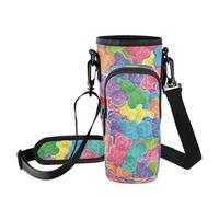 FRODOTGV Borsa porta bottiglie d'acqua gommose per caramelle, da 1,134 g, con portabottiglie con tracolla e tasca