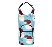 FRODOTGV Borsa portabottiglie blu con Babbo Natale, leggera, isolata, per bottiglie d'acqua, adatta a bottiglie da 50/61/91/1134 ml