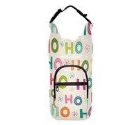 FRODOTGV Borsa portabottiglie colorata Hohoho con Babbo Natale che ride di Natale, con cerniera, per bottiglie da escursionismo, adatta per bottiglie da 60/61/91/1134 ml