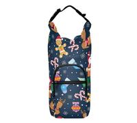 FRODOTGV Borsa portabottiglie pieghevole per bottiglie d'acqua di Natale Capodanno Babbo Natale cervo per camminare bottiglia d'acqua borsa per bottiglie d'acqua adatta a bottiglie da 20/24/32/4 once