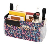FRODOTGV Borsa portaoggetti a tema oceano, semplice da appendere al comodino, con tasche, per dormitorio universitario, sponde del letto d'ospedale, campeggio