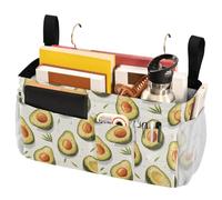 FRODOTGV Borsa portaoggetti da comodino con cinghie fisse e portabottiglie da appendere, organizer per letti a castello e ospedale, sponde per dormitori, sponde del letto, divertente avocado