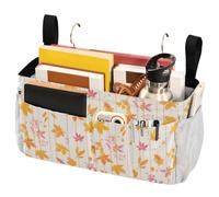 FRODOTGV Borsa portaoggetti da comodino con grandi tasche e portabottiglie, organizer da appendere, per casa, università, dormitorio, letto a castello, letto d'ospedale, culla, ringhiere per letto