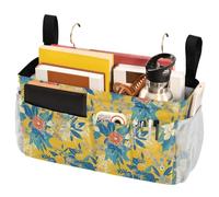 FRODOTGV Borsa portaoggetti da comodino con motivo floreale indonesiano Batik, organizer da appendere con tasche per letti a castello e ospedali, sponde del letto