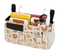 FRODOTGV Borsa portaoggetti da comodino con tasche organizer da appendere per camere a castello e sponde del letto d'ospedale senza cuciture modello bambino leone giraffa scimmia