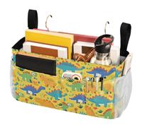 FRODOTGV Borsa portaoggetti da comodino con tasche, organizer da appendere, può essere posizionato libri, telefoni, chiavi, occhiali, riviste, dinosauri paradiso
