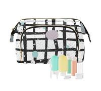 FRODOTGV Borse Cosmetiche Borse Trucco Per Le Donne Kit Da Viaggio Cerniera Portamonete Delle Donne Portafoglio Righe Piccoli Punti, Strisce Pois Minimalista, 1 Size