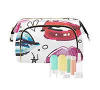 FRODOTGV Borse cosmetiche, Seamless Pattern Femminile Lips, Sacchetto di immagazzinaggio di caso cosmetico, Cerniera Donne Coin Purse Card Key, Seamless Pattern Femminile Labbra, 1 Size