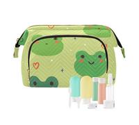 FRODOTGV Borse cosmetiche sveglie della chiusura lampo della borsa dei cosmetici della rana del fumetto con il cosmetico di, Cartoon Frog Carino, 1 Size