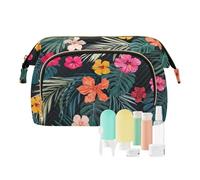 FRODOTGV Borse da toilette, modello tropicale disegnato a mano, borsa cosmetica di trucco, organizzatori leggeri dei soldi dei contenitori di carta dei monili, Motivo tropicale disegnato a mano, 1