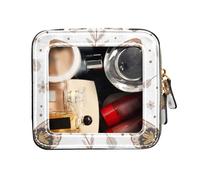 FRODOTGV Borse da viaggio per articoli da toeletta borsa per trucco trasparente Boho Butterfly Pattern su bianco organizer per trucco, Motivo farfalla Boho su bianco, 1 Size