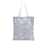 FRODOTGV Borse di tela Argento Glitter Modello Brillante Scintille Tela Riutilizzabili Borse della spesa Plain Canvas Tote Bags Canvas Totes Borsa di Compleanno Borsa Donna Tote Bag, Argento Glitter