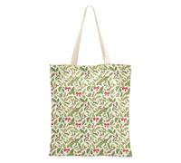 FRODOTGV Borse di tela casual con alberi di freccia rossa verde crema di Natale per ragazza borsa quotidiana con manici, Fiocco natalizio con agrifoglio verde e rosso, Taglia unica