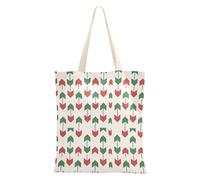 FRODOTGV Borse di tela casual con alberi di freccia rossa verde crema di Natale per ragazza borsa quotidiana con manici, Alberi Di Freccia Rosso Verde Crema Di Natale, Taglia unica