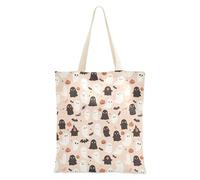 FRODOTGV Borse di tela economiche in cotone con tasche per ragazze, regali riutilizzabili per hostess, dolcetto o scherzetto di Halloween felice, Halloween., Taglia unica