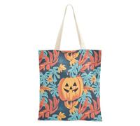FRODOTGV Borse di totalizzatore leggere del cotone del modello di Halloween disegnate a mano sveglio sveglio sveglio della ragazza con, Biglietto di auguri di Halloween felice con zucca, Taglia unica