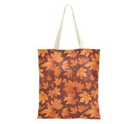 FRODOTGV Borse leggere della tela del modello senza cuciture della verdura della zucca per i regali di Natale della ragazza con le maniglie, Sfondo Di Foglia D'acero, Taglia unica