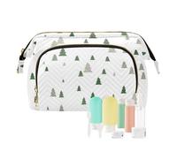 FRODOTGV Borse per il trucco Borsa cosmetica da viaggio per le donne Impermeabile Alberi di Natale Modello Trucco Pennello Cambiamento Borsa, Motivo alberi di Natale, 1 Size