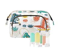 FRODOTGV Borse per il trucco Borsa cosmetica Organizzatore Portatile Coccodrillo Animale Selvaggio Divertente Bianco Grande Capacità, Coccodrillo Wild Animal Funny Bianco, 1 Size