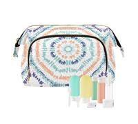 FRODOTGV Borse per il trucco Borse da viaggio per le donne Trucco Viaggio Zipper Borsa cambio monete da donna Bright Aqua Orange Blue Pattern, Motivo blu acqua brillante arancione, 1 Size