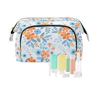 FRODOTGV Borse per il trucco, Colorful Hand Draw Flowers, Makeup Bag Organizer, Zipper Donne Coin Purse Card Cases Money Organizers, Fiori colorati disegnati a mano, 1 Size