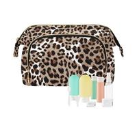 FRODOTGV Borse per il trucco, leopardo o Jaguar moderno stampato, borsa per il trucco con manico, borsa portatile da viaggio per donne, Stampa moderna leopardata o giaguaro, 1 Size