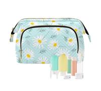 FRODOTGV Botanical Floral Daisy Travel Bag Borsa cosmetica da viaggio per le donne Make Up Zipper Portamonete da donna, Margherita floreale botanica, 1 Size