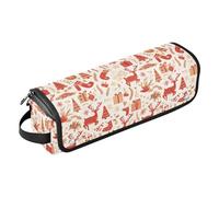 FRODOTGV Botanical Green Tigers - Borsa da viaggio da donna, impermeabile, a doppio strato, con cuscinetto resistente al calore, per piastra e asciugacapelli piatto, Vintage Natale Cervo Elementi
