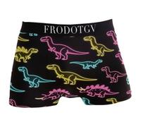 FRODOTGV Boxer da uomo, design sagomato con dinosauri al neon | Misto spandex poliestere, nessun cavalcata, biancheria intima da viaggio per gli uomini