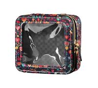 FRODOTGV Buffalo Plaid Bunny Conigli Felice Pasqua Mini Beauty Case Trasparente, 05, 1 Size
