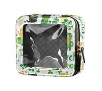 FRODOTGV Buffalo Plaid Bunny Rabbits Happy Easter Mini - Borsa per trucco trasparente, 07, 1 Size