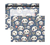 FRODOTGV Buste trasparenti trasparenti per raccoglitori a matita con faccia di panda retrò, per lettere formato A4, confezione da 2 pezzi, per studenti e università