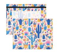 FRODOTGV Bustine per matite con cactus esotici, con tasca portatile a 3 fori, per lettere di carta A4, confezione da 2 articoli per la casa per insegnanti