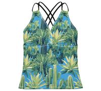 FRODOTGV Cactus Many Illusion - Tankini da donna per la spiaggia, controllo della pancia, canotte, Cactus molte illusioni, XS