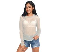 FRODOTGV Camicie da donna trasparenti a girocollo, camicia estiva in rete trasparente, XL, Vintage Retro Mini Holland Lop Rabbit Lover, S