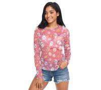 FRODOTGV Camicie da donna trasparenti per Halloween per bambini vestirsi Candy girocollo manica lunga maglia top camicia XL, Halloween Kid vestire Candy, XL