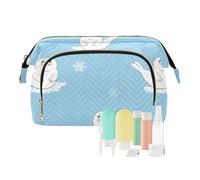FRODOTGV Carino Cartoon Baby Seal Cucciolo Blu Bianco Cosmetici Bag Borse da viaggio per le donne Custodie per carte Organizzatori di denaro Gioielli essenziali, Carino Cartoon Baby Seal Cucciolo Blu